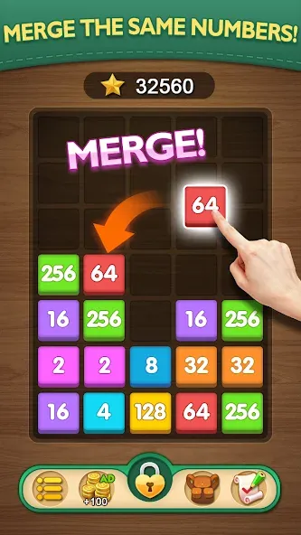 Merge Puzzle - Number Games мод на Андроид: Безлимитные монеты и подсказки — скриншот 1 Merge Puzzle - Number Games мод на Андроид: Безлимитные монеты и подсказки — скриншот 1