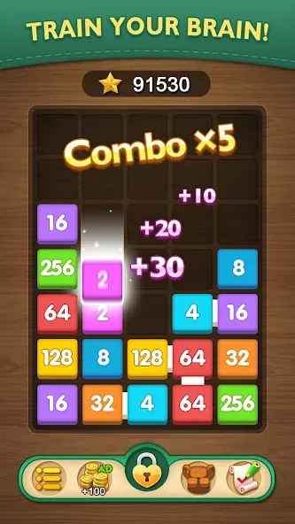 Merge Puzzle - Number Games мод на Андроид: Безлимитные монеты и подсказки — скриншот 3 Merge Puzzle - Number Games мод на Андроид: Безлимитные монеты и подсказки — скриншот 3