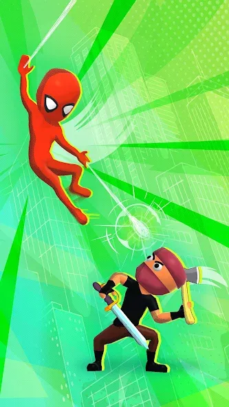 Web Master: Stickman Superhero — последняя версия с модом (Безлимитные деньги и усиленный герой) — скриншот 2 Web Master: Stickman Superhero — последняя версия с модом (Безлимитные деньги и усиленный герой) — скриншот 2