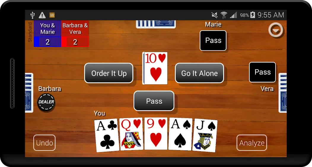 Euchre Card Classic взломанный APK — Безлимитные подсказки и монеты — скриншот 1