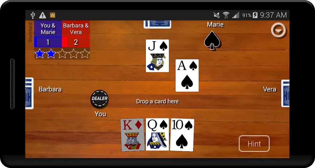 Euchre Card Classic взломанный APK — Безлимитные подсказки и монеты — скриншот 2
