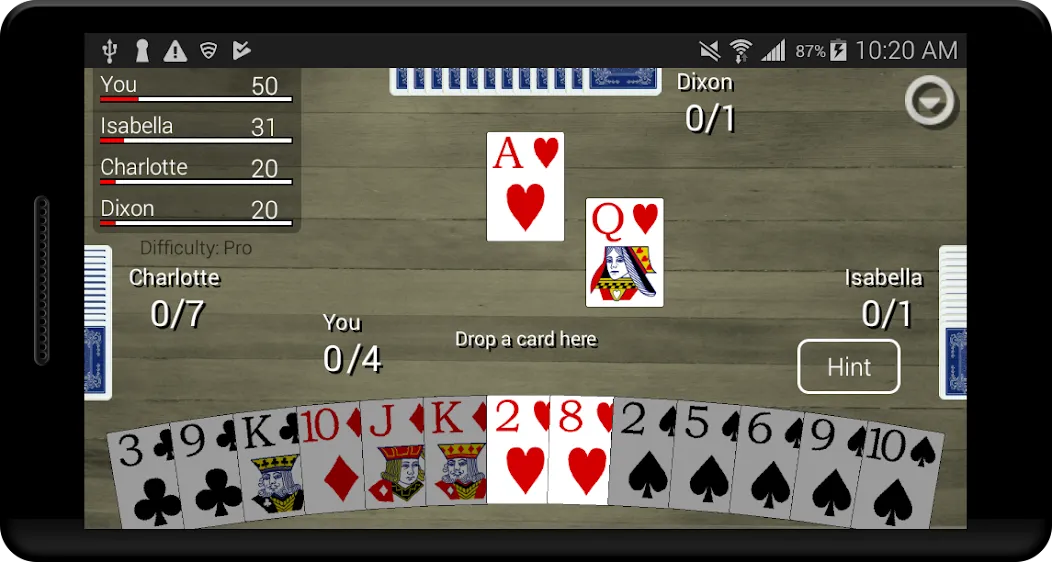 Spades Card Classic взломанный APK — Без рекламы и бесконечные подсказки — скриншот 4