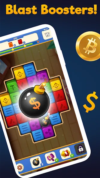 Скачать Crypto Blocks Puzzle Challenge на Андроид с модом — Безлимитные монеты и подсказки — скриншот 3