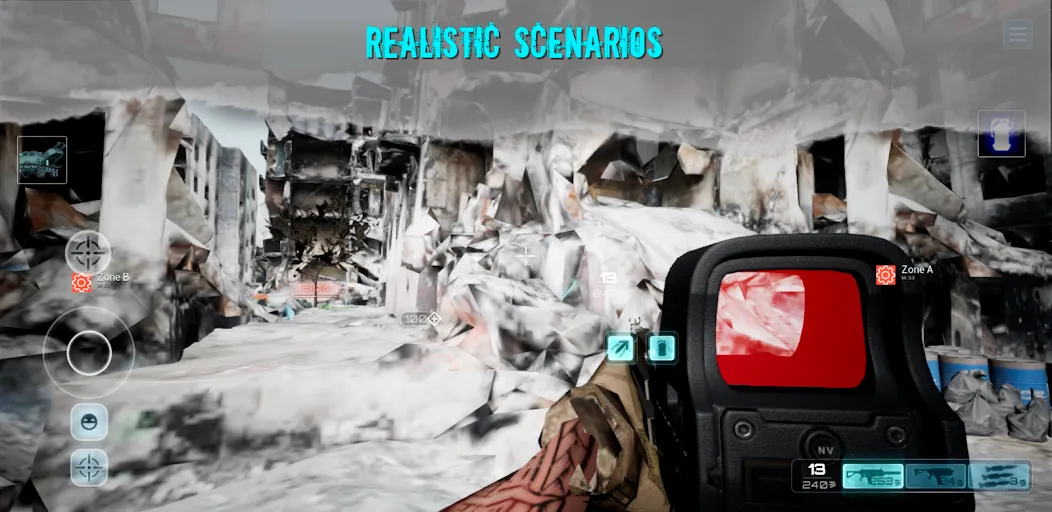 Shooter War WW3 CoopValor 2056 взломанный APK — Безлимитные патроны и здоровье — скриншот 2