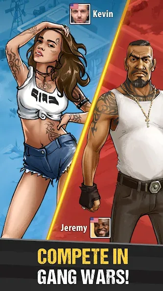 The Gang: Street Mafia Wars на телефон — скачать мод: Безлимитные деньги и оружие — скриншот 1
