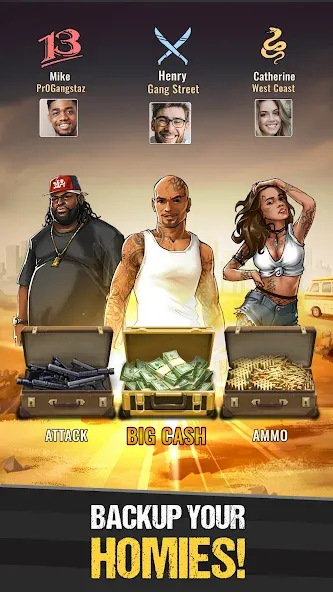 The Gang: Street Mafia Wars на телефон — скачать мод: Безлимитные деньги и оружие — скриншот 5