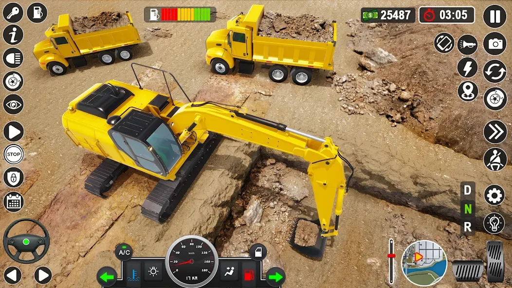 Construction Games Simulator взлом на Андроид — Безлимитные деньги и техника — скриншот 1