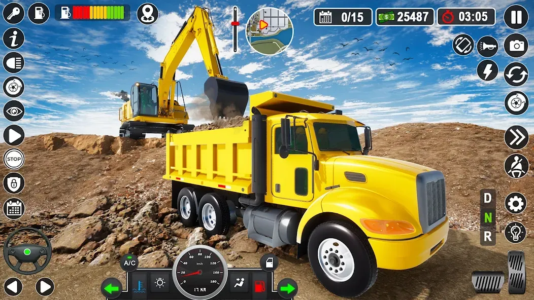 Construction Games Simulator взлом на Андроид — Безлимитные деньги и техника — скриншот 2