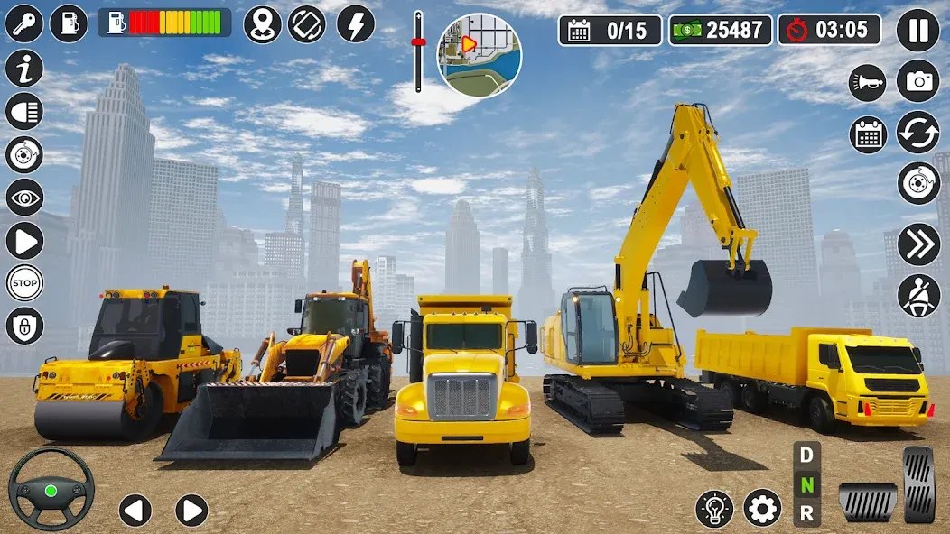 Construction Games Simulator взлом на Андроид — Безлимитные деньги и техника — скриншот 3