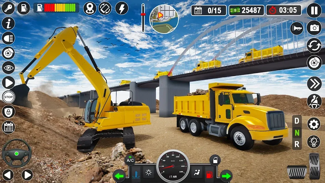 Construction Games Simulator взлом на Андроид — Безлимитные деньги и техника — скриншот 4