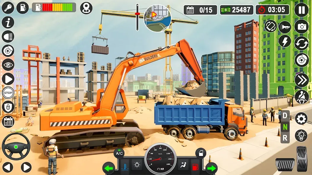 Construction Games Simulator взлом на Андроид — Безлимитные деньги и техника — скриншот 5
