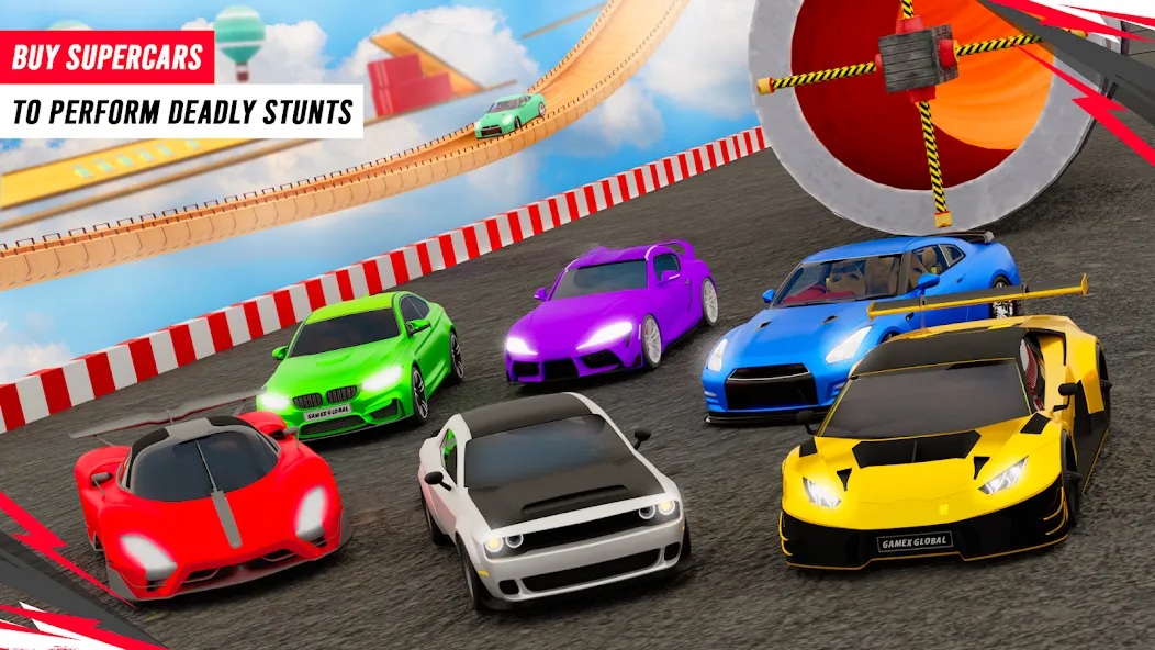 Racing Car Stunt MOD APK скачать на Андроид — Безлимитные деньги и топливо — скриншот 4