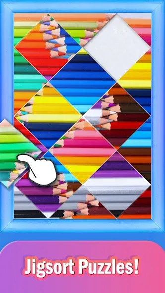 Jigsort Puzzles бесплатно на Андроид — мод: Безлимитные подсказки и открыты все уровни — скриншот 4 Jigsort Puzzles бесплатно на Андроид — мод: Безлимитные подсказки и открыты все уровни — скриншот 4