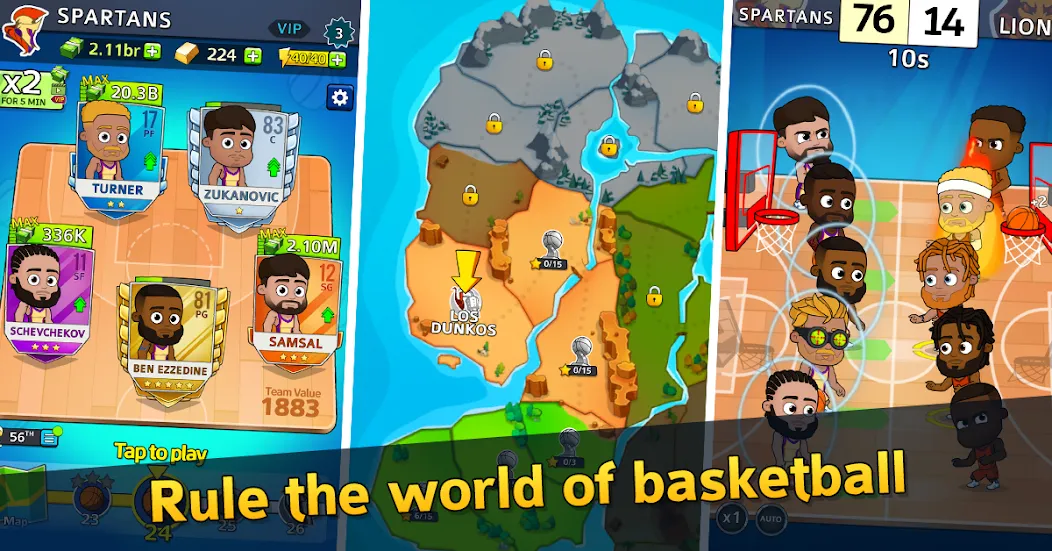 Idle Five Basketball tycoon мод на Андроид: Безлимитные деньги и открыты все уровни — скриншот 1