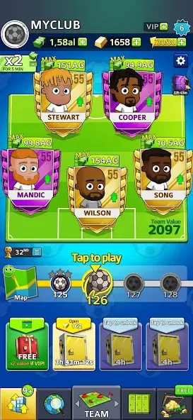 Idle Soccer Story - Tycoon RPG бесплатно на Андроид — мод: Безлимитные деньги и энергия — скриншот 2