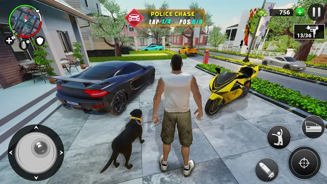 Real Grand Gangster Crime City взломанный APK — Безлимитные деньги и оружие — скриншот 2