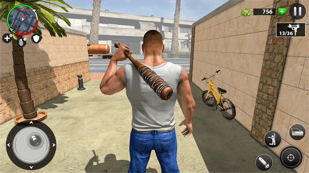 Real Grand Gangster Crime City взломанный APK — Безлимитные деньги и оружие — скриншот 4