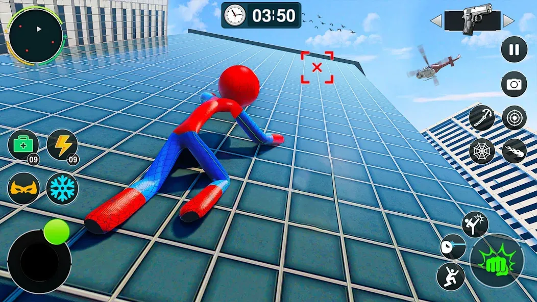 Flying Stickman Rope Hero Game взлом APK — Безлимитные деньги и полёт — скриншот 3