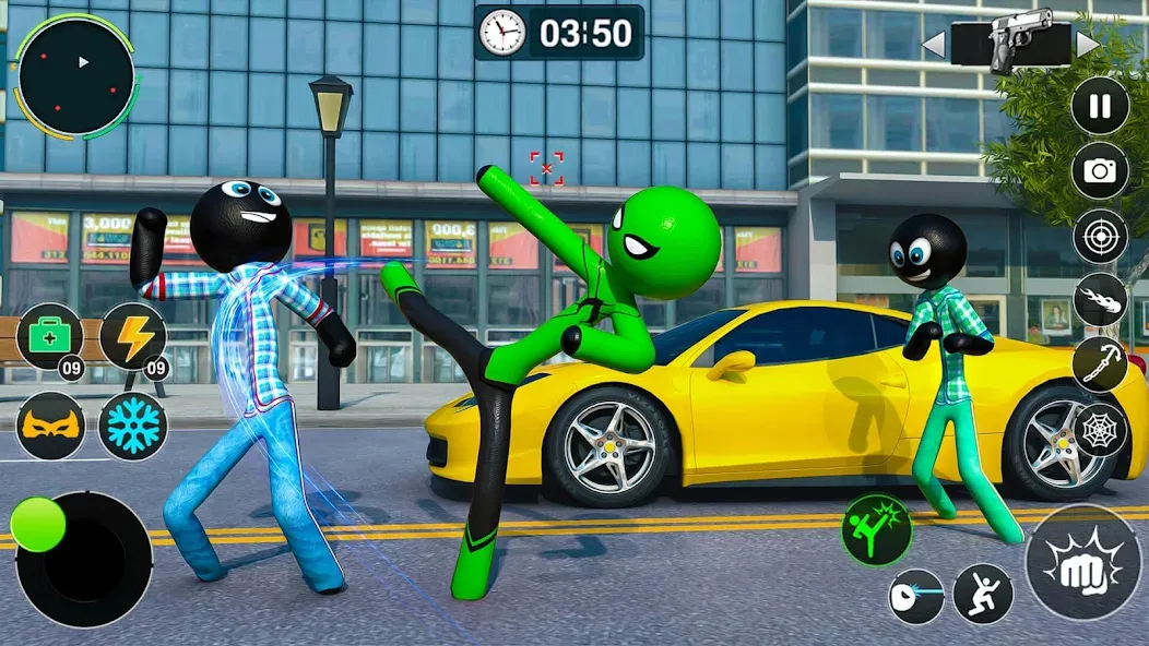 Flying Stickman Rope Hero Game взлом APK — Безлимитные деньги и полёт — скриншот 5