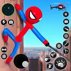 Flying Stickman Rope Hero Game взлом APK — Безлимитные деньги и полёт