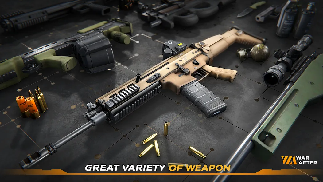 War After: PvP Shooter MOD APK: Безлимитные ресурсы и оружие — скриншот 3 War After: PvP Shooter MOD APK: Безлимитные ресурсы и оружие — скриншот 3
