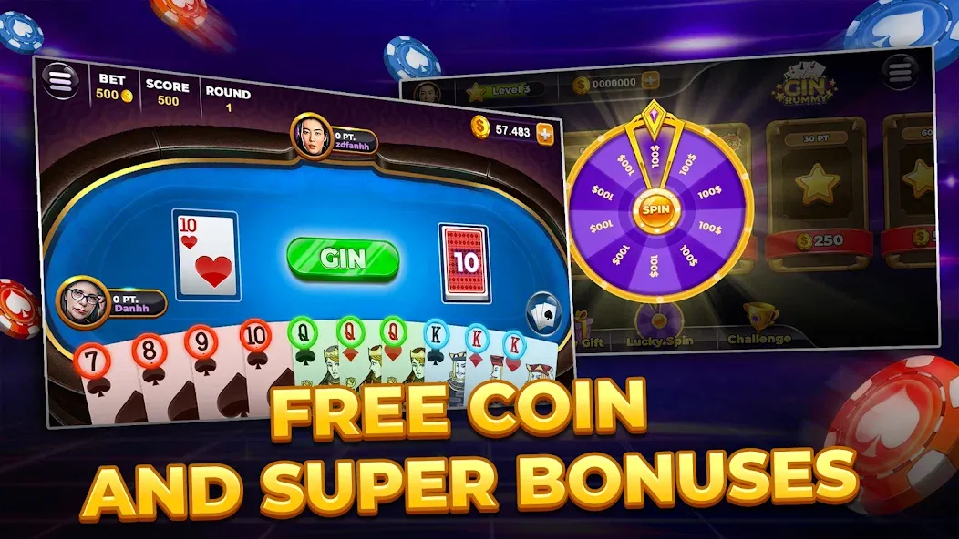 Скачать мод Gin Rummy - Card Game — Безлимитные монеты и подсказки — скриншот 1 Скачать мод Gin Rummy - Card Game — Безлимитные монеты и подсказки — скриншот 1