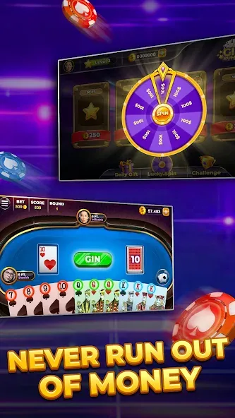 Скачать мод Gin Rummy - Card Game — Безлимитные монеты и подсказки — скриншот 4 Скачать мод Gin Rummy - Card Game — Безлимитные монеты и подсказки — скриншот 4