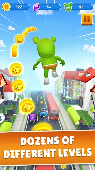 Скачать Gummy Bear Run: Running Games мод — Безлимитные монеты и все скины — скриншот 1