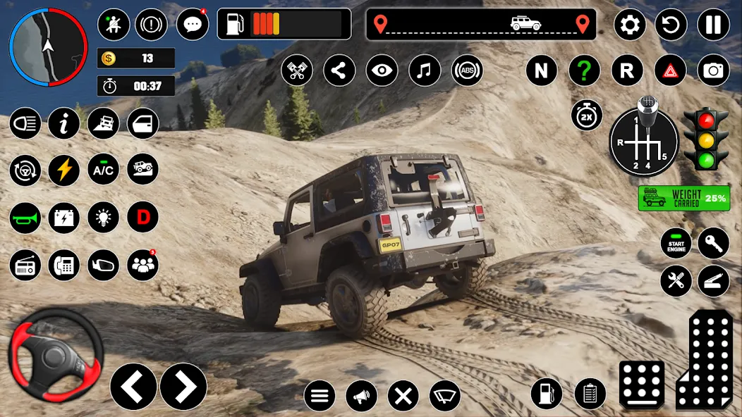 Offroad Jeep Driving & Parking взломанный APK — Безлимитные деньги и топливный запас — скриншот 4 Offroad Jeep Driving & Parking взломанный APK — Безлимитные деньги и топливный запас — скриншот 4