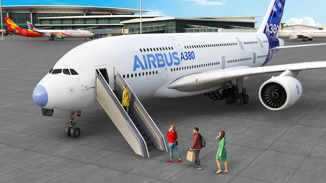 Мод Airplane Flight Simulator 2023 — Безлимитные деньги и топливо, скачать APK — скриншот 1