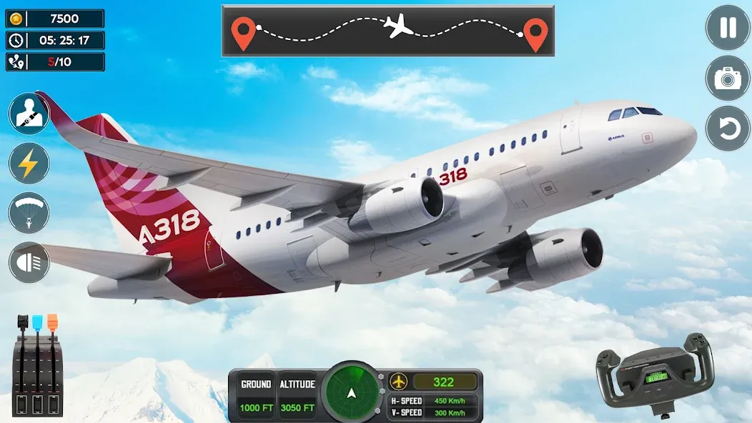 Мод Airplane Flight Simulator 2023 — Безлимитные деньги и топливо, скачать APK — скриншот 4