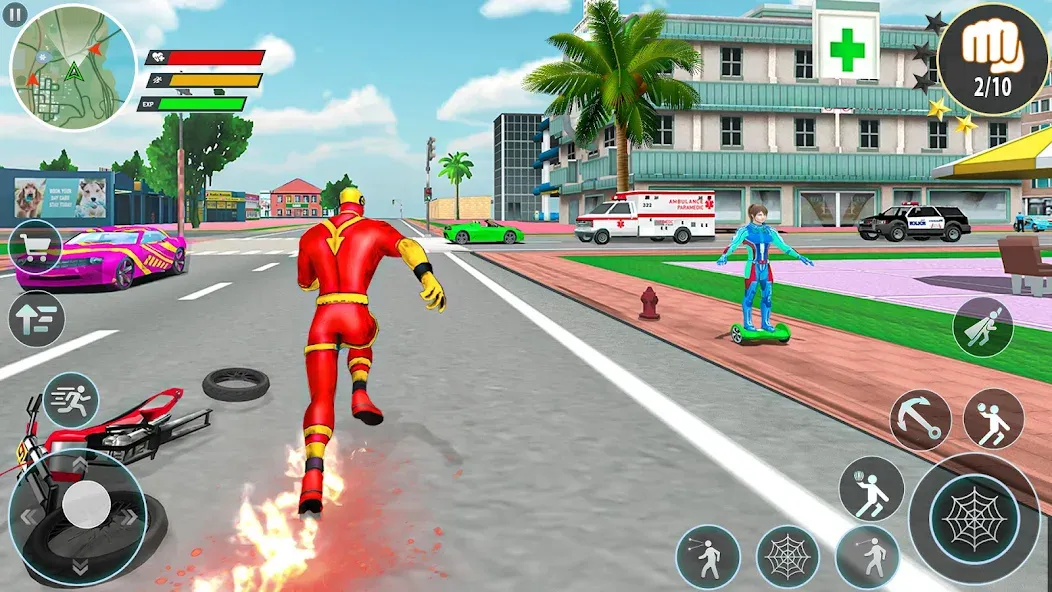 Скачать Rope Hero Spider Fighting Game Mod APK — Безлимитные деньги и мощное оружие — скриншот 4 Скачать Rope Hero Spider Fighting Game Mod APK — Безлимитные деньги и мощное оружие — скриншот 4