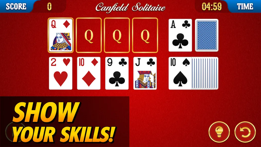 Скачать Canfield Solitaire последней версии — Открыты все уровни и подсказки — скриншот 1 Скачать Canfield Solitaire последней версии — Открыты все уровни и подсказки — скриншот 1