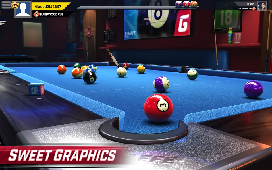 Pool Stars - 3D Online Multipl — скачать мод: Безлимитные монеты и разблокированные столы — скриншот 1