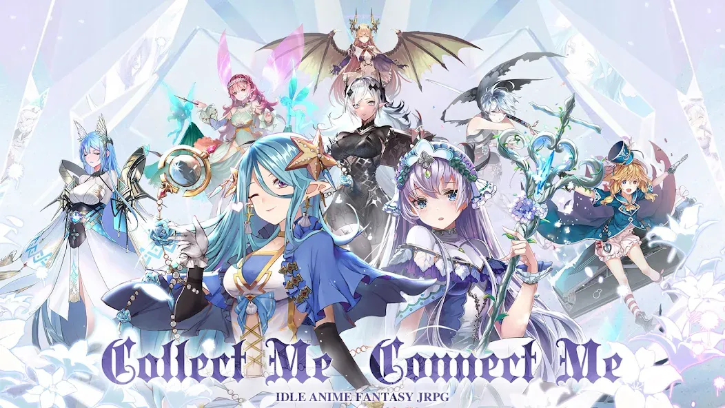Скачать Girls' Connect: Idle RPG на Андроид с модом — Безлимитные ресурсы и алмазы — скриншот 1