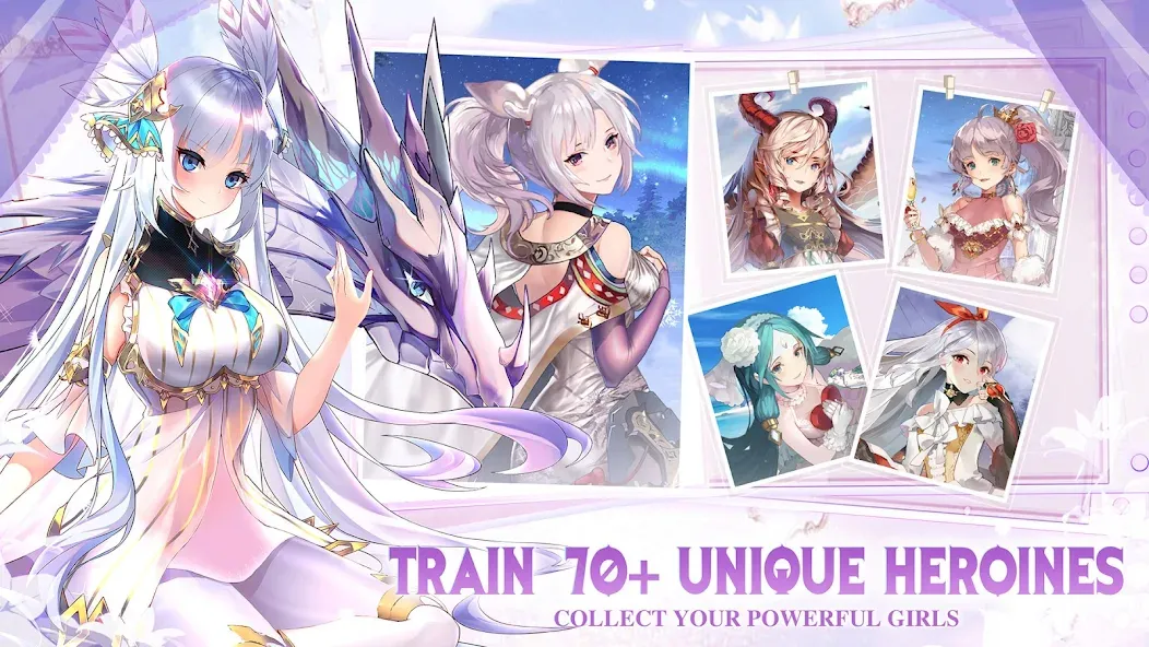 Скачать Girls' Connect: Idle RPG на Андроид с модом — Безлимитные ресурсы и алмазы — скриншот 2