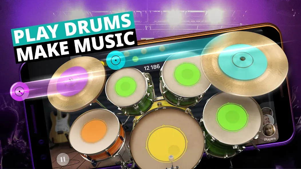 Мод Drum Kit Music Games Simulator — Реалистичная игра на барабанах, скачать APK — скриншот 1 Мод Drum Kit Music Games Simulator — Реалистичная игра на барабанах, скачать APK — скриншот 1