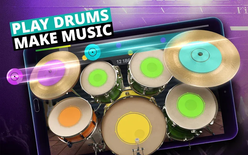 Мод Drum Kit Music Games Simulator — Реалистичная игра на барабанах, скачать APK — скриншот 5 Мод Drum Kit Music Games Simulator — Реалистичная игра на барабанах, скачать APK — скриншот 5