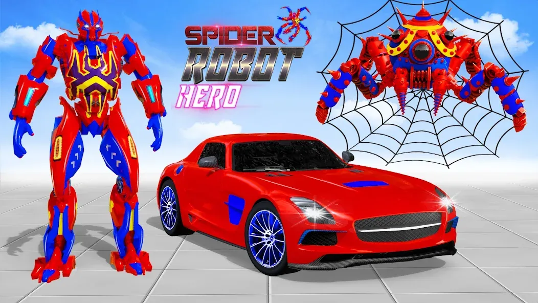 Spider Robot: Robot Car Games MOD APK: Безлимитные деньги и мощный робот — скриншот 4 Spider Robot: Robot Car Games MOD APK: Безлимитные деньги и мощный робот — скриншот 4