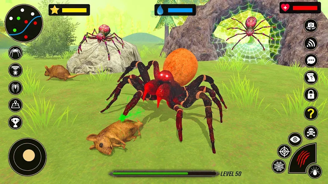 Spider Simulator - Creepy Tad — Безлимитная паутина и открыты все уровни, скачать мод APK — скриншот 1