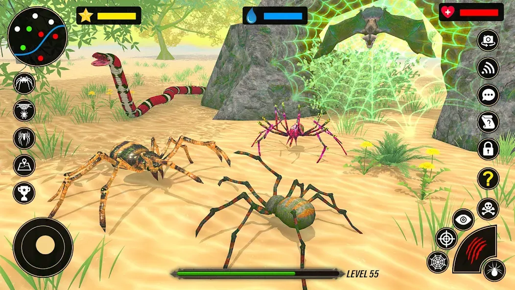 Spider Simulator - Creepy Tad — Безлимитная паутина и открыты все уровни, скачать мод APK — скриншот 3