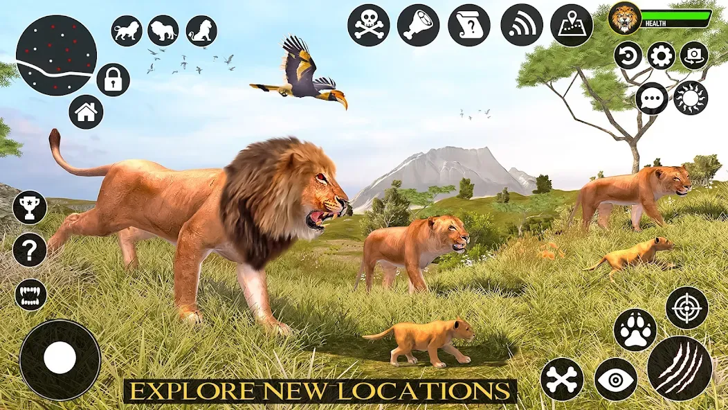 Ultimate Lion Simulator Game — взломанная версия, Бесконечное здоровье и суперсила — скриншот 2