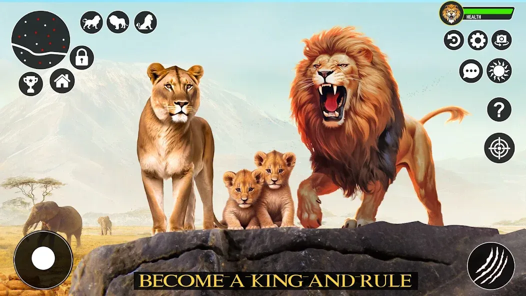 Ultimate Lion Simulator Game — взломанная версия, Бесконечное здоровье и суперсила — скриншот 3