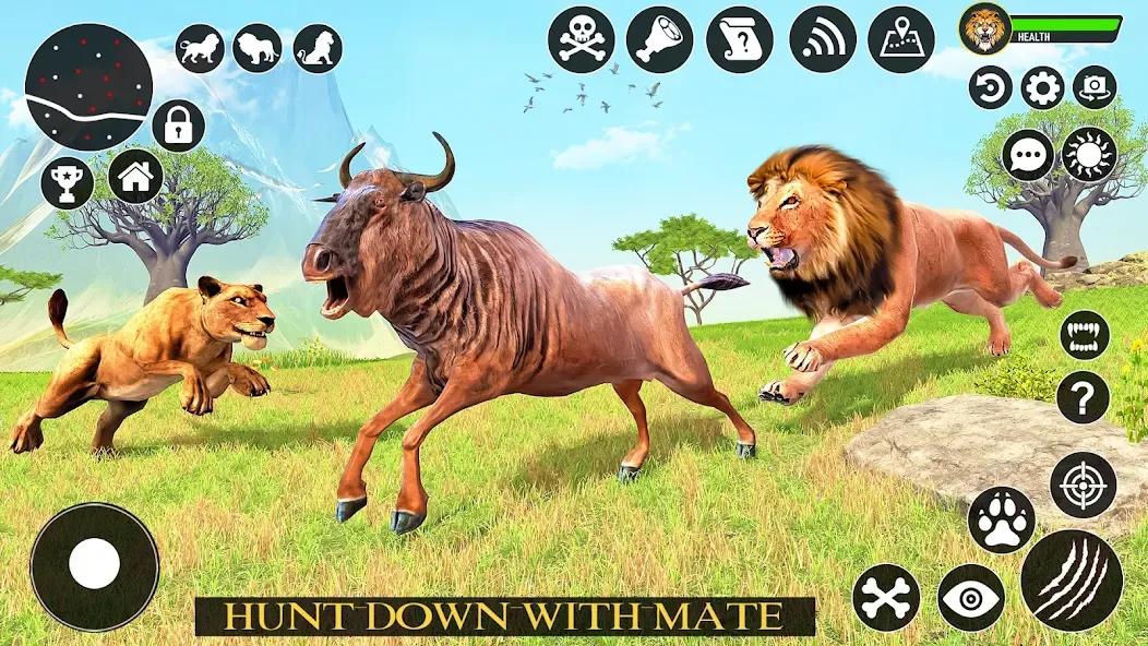 Ultimate Lion Simulator Game — взломанная версия, Бесконечное здоровье и суперсила — скриншот 4