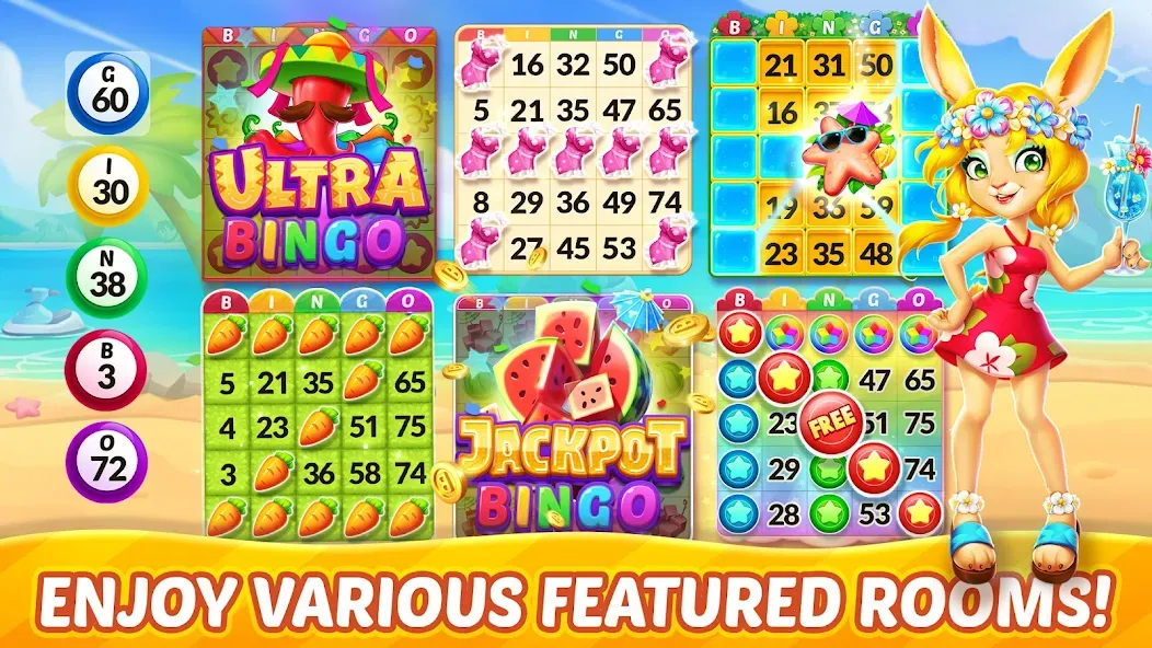 Bingo Aloha-Bingo tour at home — Безлимитные монеты и бонусы, скачать мод APK — скриншот 2