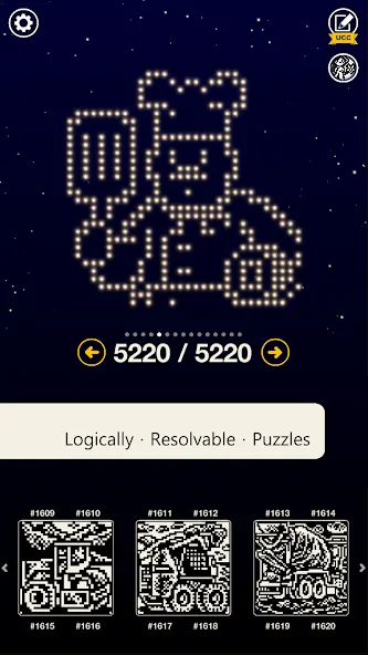 Nonogram galaxy MOD APK скачать на Андроид — Открыты все уровни и подсказки — скриншот 2