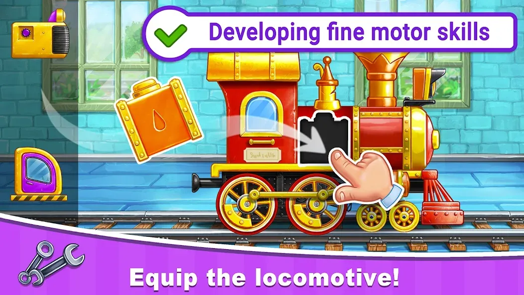 Скачать Train Games for Kids: station на Андроид с модом — Все поезда и станции открыты — скриншот 1