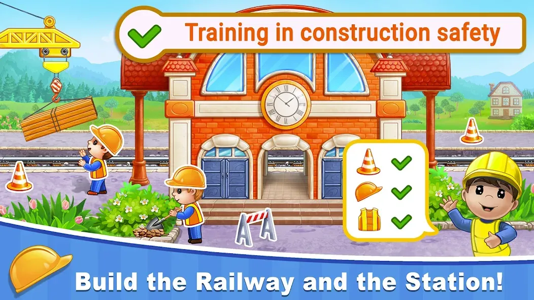 Скачать Train Games for Kids: station на Андроид с модом — Все поезда и станции открыты — скриншот 3