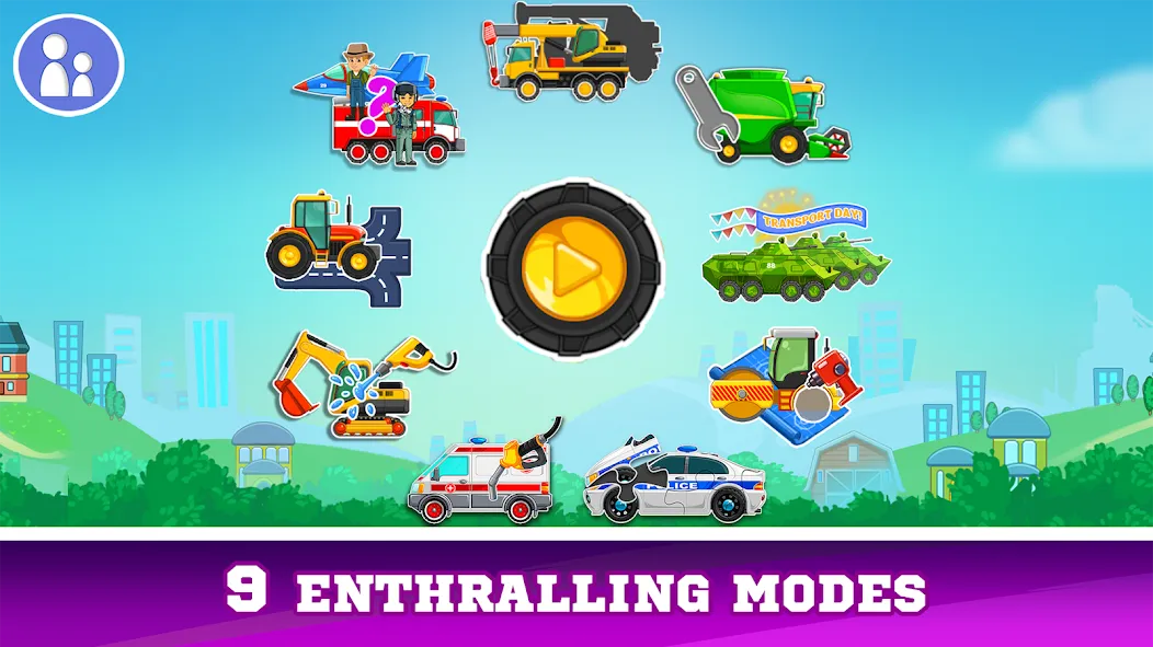 Kids Cars Games build a truck MOD APK скачать на Андроид — Безлимитные деньги и все машины открыты — скриншот 1