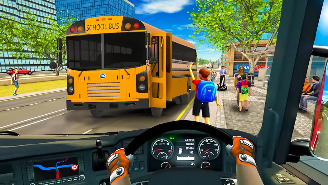 School Bus Transport Simulator MOD APK скачать на Андроид — Безлимитные деньги и все автобусы — скриншот 2